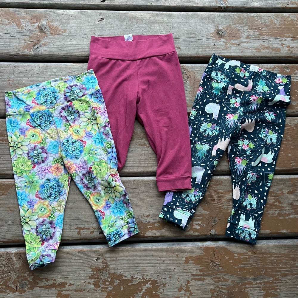 Bumblito Stretchy Toddler Leggings - Lot of 3 - Size 6-24 Months